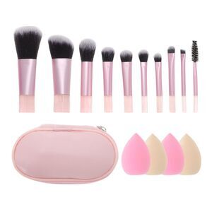 Versatile Makeup Brushes Kit Powder Puff Pink 14 Pcs